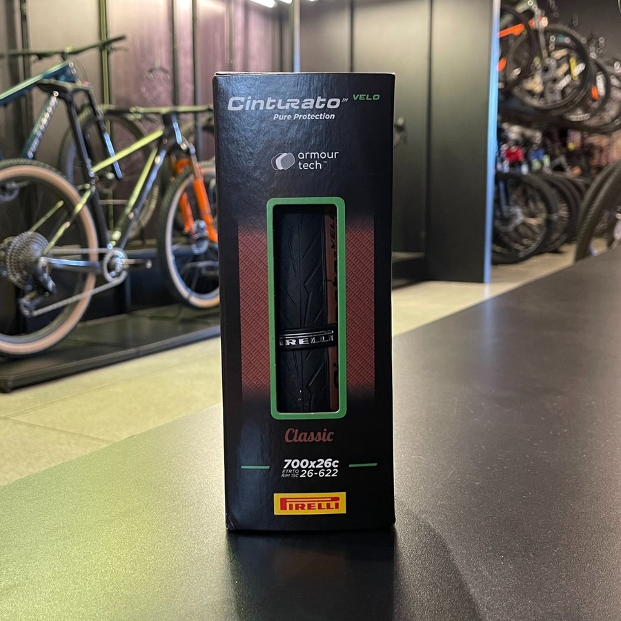 Pneu Speed Pirelli Cinturato Velo Clássico Tubeless Faixa Bege