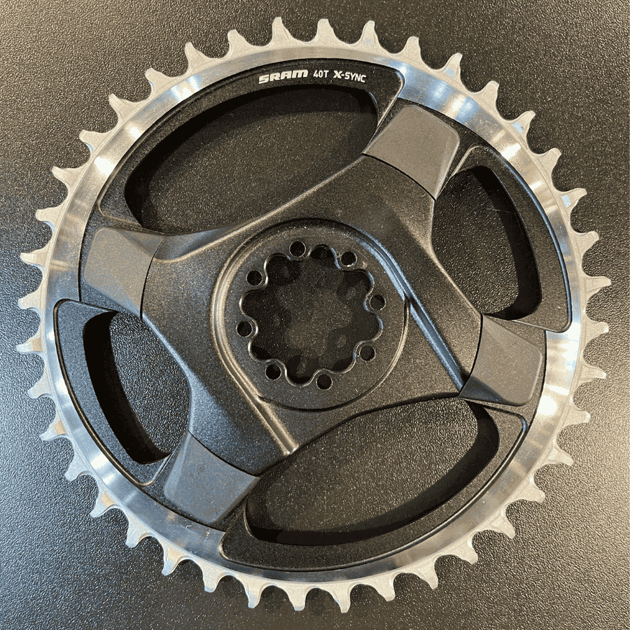 Coroa Sram Original X-Sync de 8 Parafusos com 107 BCD Preta e Prata