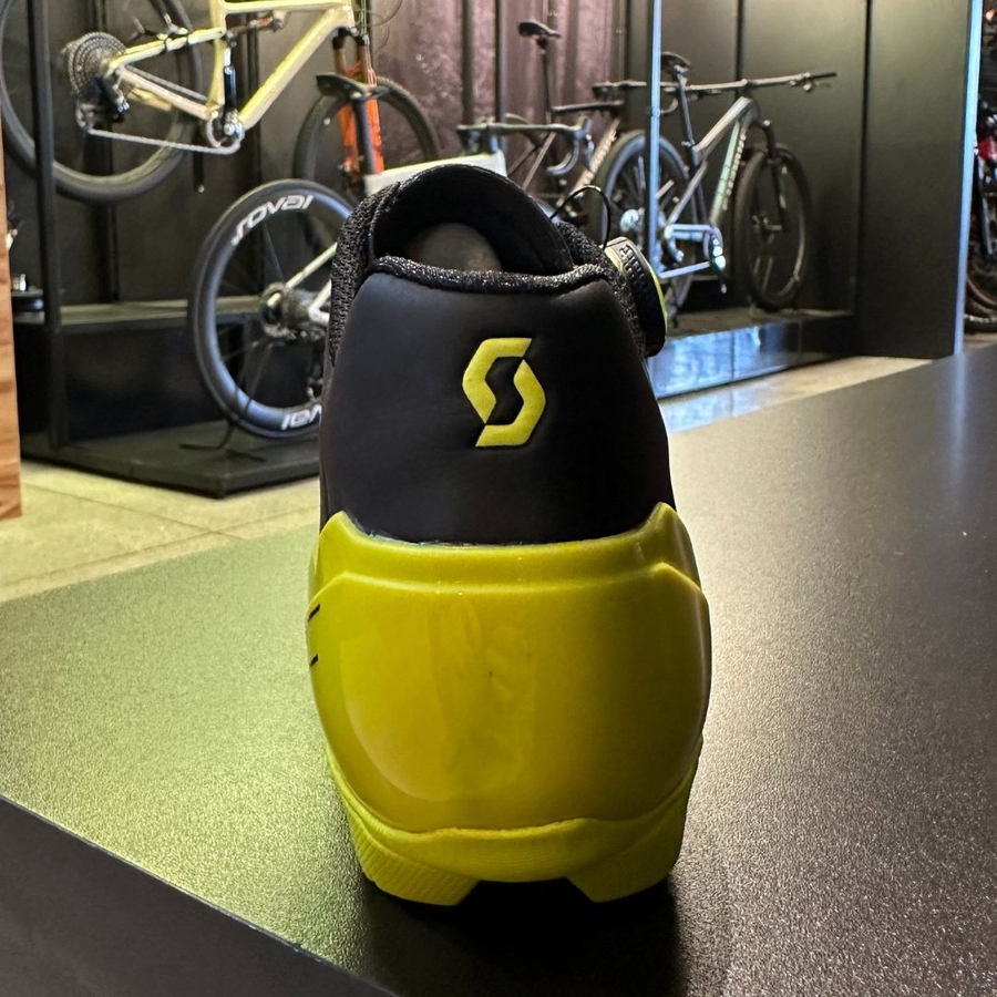 Sapatilha Scott RACING Carbon MTB Preta e Amarela Fluor