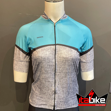 Camisa Damatta Bike Retro Cinza e Azul