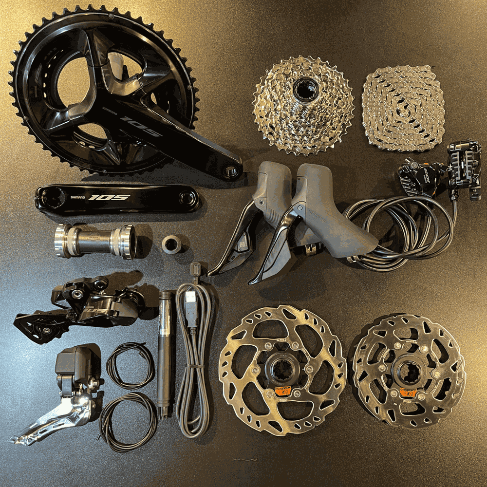 Grupo de Peças Shimano Original 105 Di2 Eletrônico de 12 velocidades
