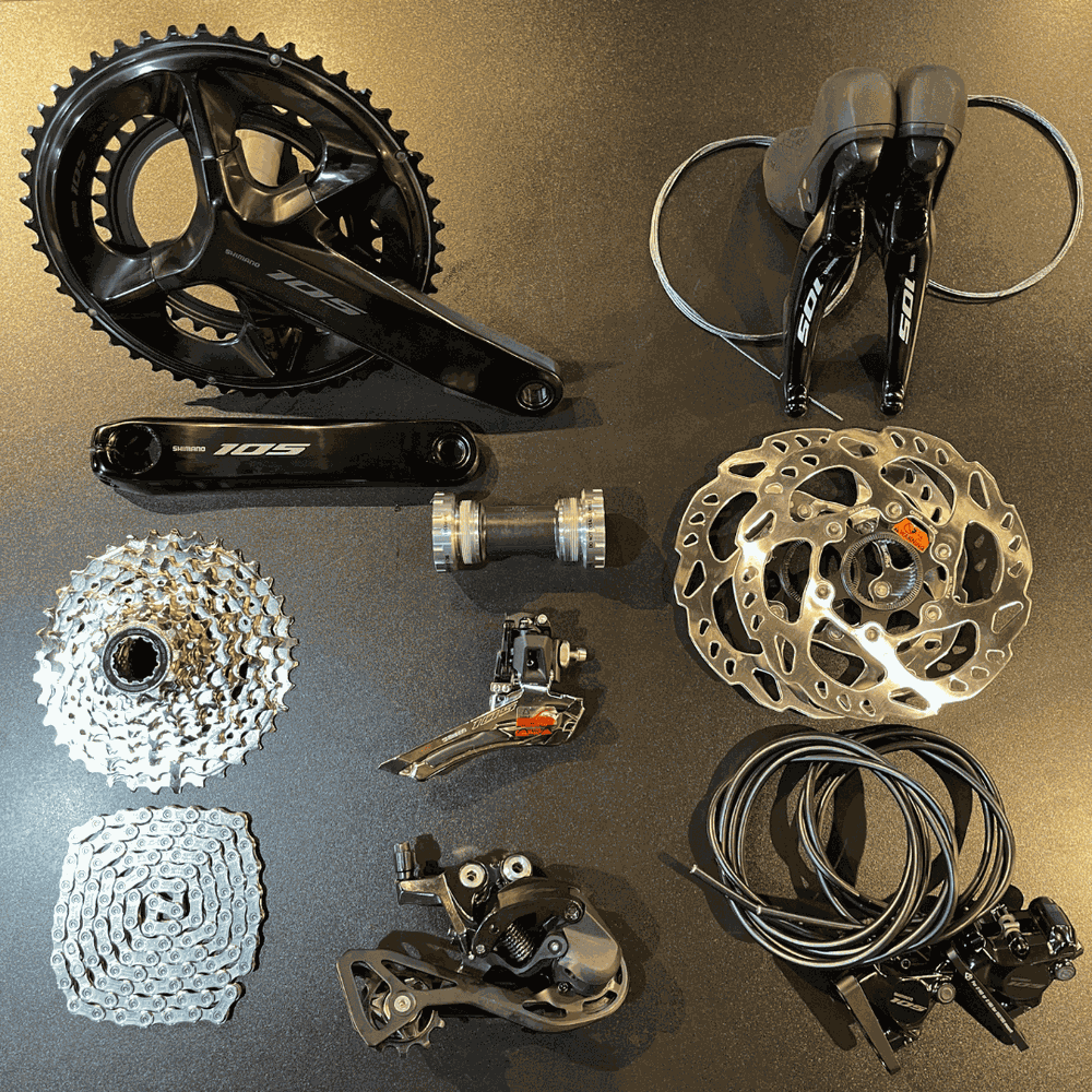 Grupo de Peças Shimano Original 105 Mecânico de 12 Velocidades