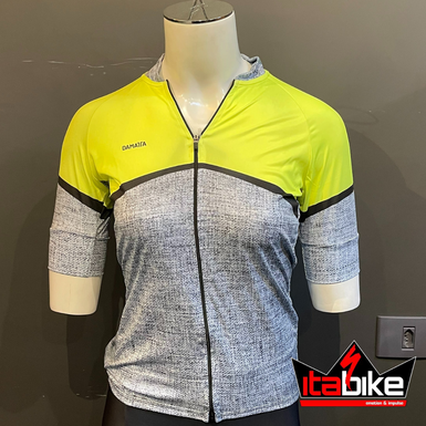 Camisa Damatta Bike Retro Cinza e Amarela