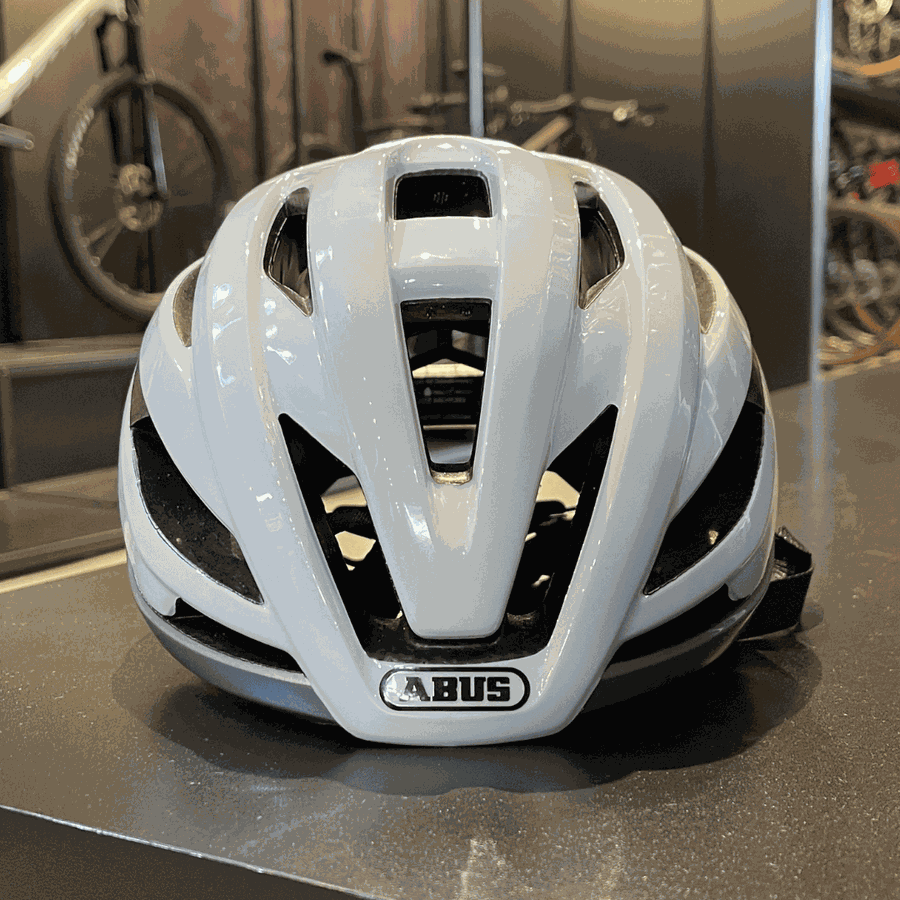 Capacete Abus Stormchaser Branco E Prata
