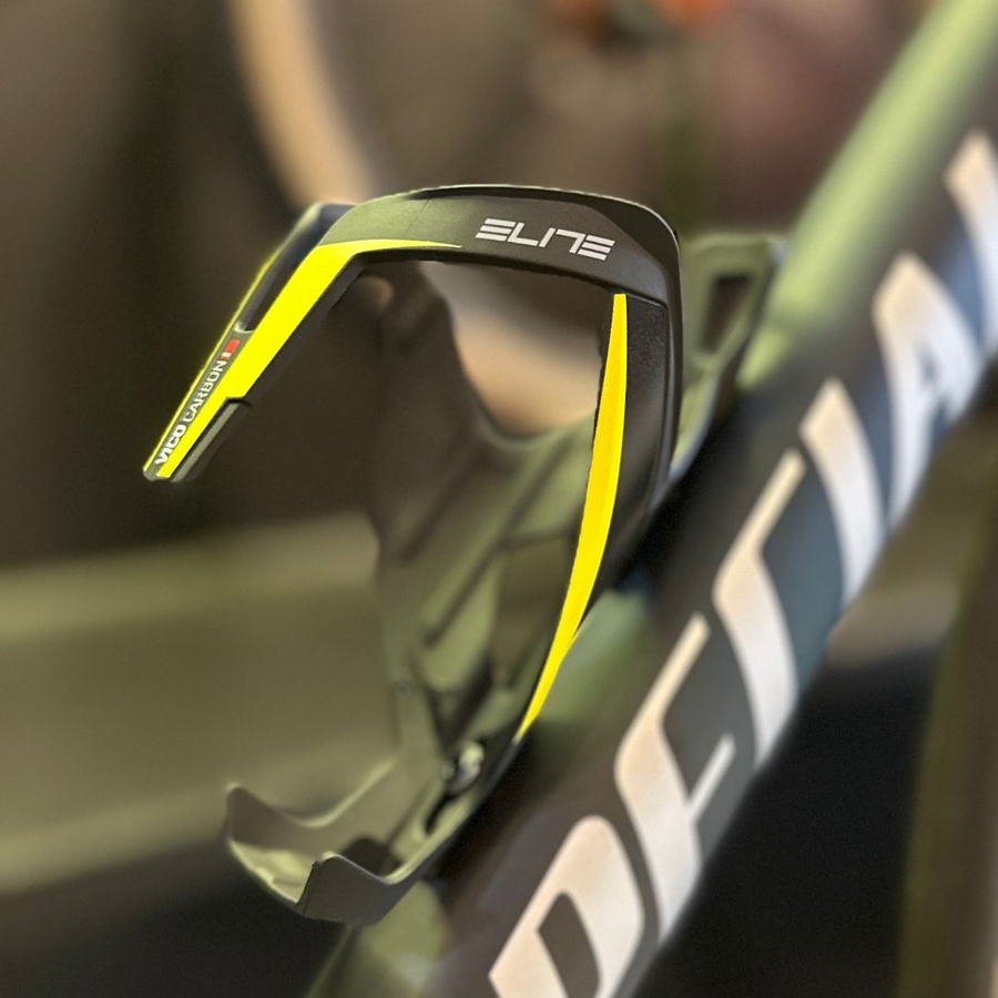 Suporte de Garrafa Elite Vico Carbon Preto e Amarelo