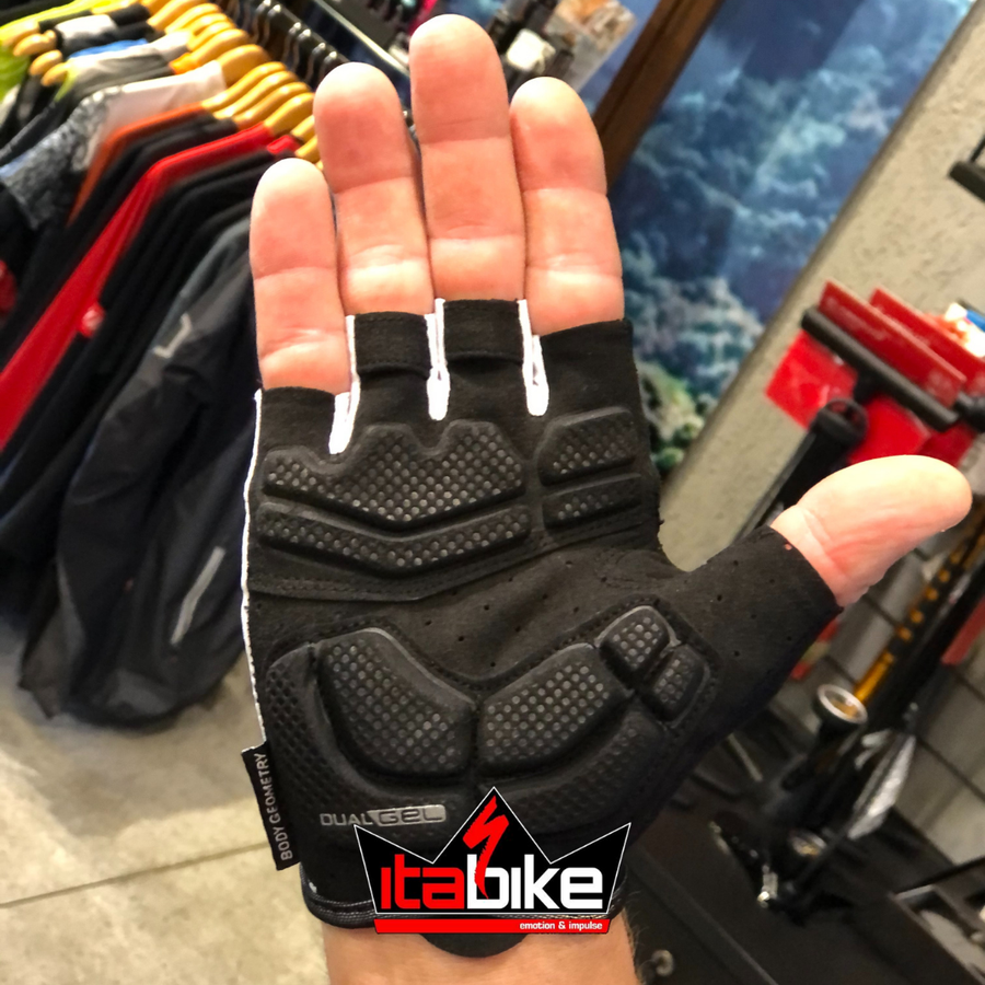 Luva Specialized Dedo Curto Dual Gel Masculina Branca